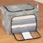 Fun home Clothes Storage Organizer Bins, Foldable Storage Bins-Linen Cloth stainless Steel Frame Storage Box for Clothing Storage with Foldable Clear Window & Reinforced Handles Fun home Clothes Storage Organizer Bins, Foldable Storage Bins-Linen Cloth stainless Steel Frame Storage Box for Clothing Storage with Foldable Clear Window & Reinforced Handles