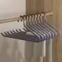 Portable Dryer PVC Heavy Duty Slacks/Trousers Pants Hangers Open Ended Hanger Easy Slide Organizers, Metal Rod with a Large Diameter, Chrome and Multiple Color Friction