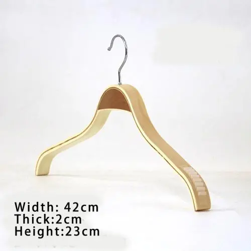 EAZONE Durable Wooden Clothes Hangers Natural Finish Extra Wide with Soft Non-Slip Stripes - 10 Pack for men