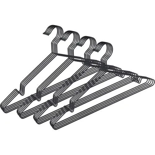pamo Matte Black Metal Clothes Hangers -  20 packs Stainless Steel Black Hangers multiple size available- Nickel on black plated Coated, Scratch- and Rust-Resistant - Space Saving Clothes Hanger