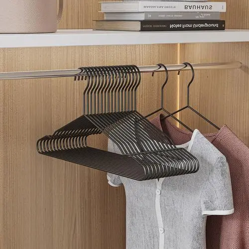 Matte Black, Gold, Rose Gold Metal Clothes Hangers -  20 packs Metal Hangers multiple size available- Chrome plated, Scratch- and Rust-Resistant - Space Saving Clothes Hanger