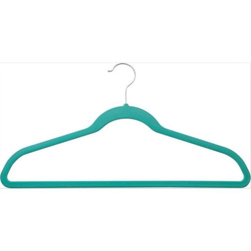 Bestseller High Quality Space Saving Wholesale Children Kids Velvet Flocked non-slip velvet plastic clothes hangers	