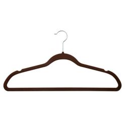 Wholesale non clip clothes hanger flocking velvet coat hanger Flocked non-slip velvet hanger	