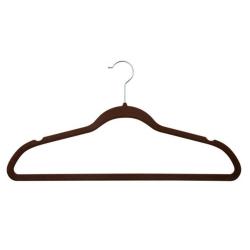 Wholesale non clip clothes hanger flocking velvet coat hanger Flocked non-slip velvet hanger	