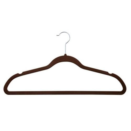 Wholesale non clip clothes hanger flocking velvet coat hanger Flocked non-slip velvet hanger	