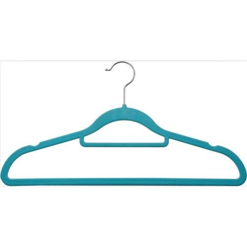 High quality space saving velvet clothes hangers horse strong cabide racks durable Flocked non-slip velvet plastic clothes hangers	