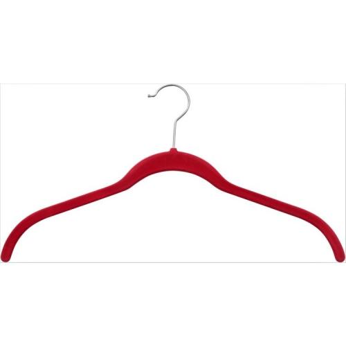 High Quality Cloth Hangers Strong Durable Black Non-slip Clothes Velvet Hangers Flocked non-slip velvet plastic clothes hangers	