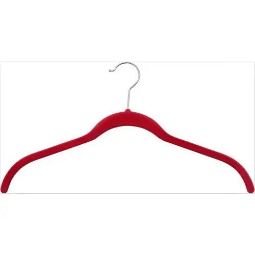 High Quality Cloth Hangers Strong Durable Black Non-slip Clothes Velvet Hangers Flocked non-slip velvet plastic clothes hangers	