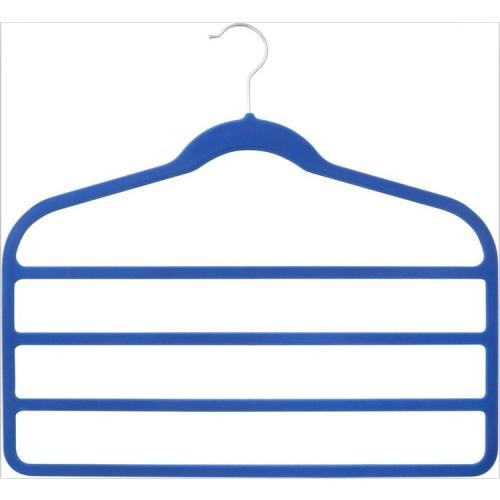 Family Indoors Use Velvet Flocked Trousers Hanger with A Hook