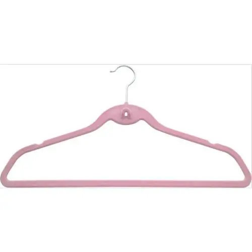 Deluxe Custom Space Saving Non-Slip Black Velvet Coat Hanger Flocked non-slip velvet plastic clothes hangers	