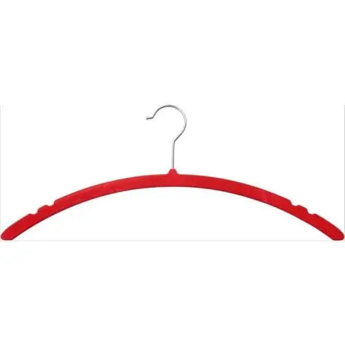 wholesale colorful slim velvet flocked suit hanger used for bedroom and closet Flocked non-slip velvet plastic clothes hangers	