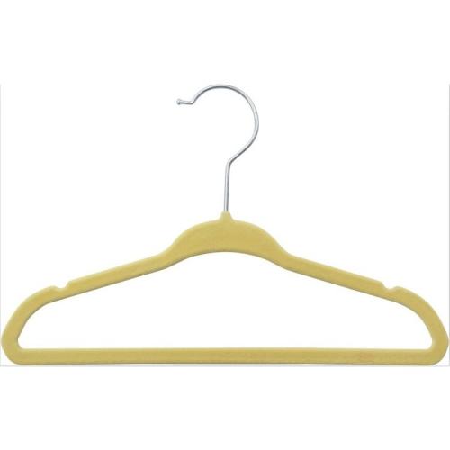 Chinese new style wholesale colored bright red velvet hanger flocking Kid's and baby flocked non-slip velvet plastic clothes hangers	