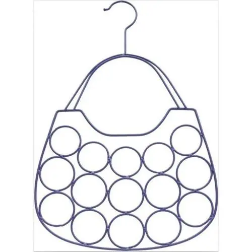 Creative design 15 ring hole space saving green PVC coated scarf hanger Creative design 15 ring hole space saving green PVC coated scarf hanger