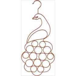 Peacock peafowl Shape Multifunctional 12 holes rings PVC coated towel scarf hanger for drying display