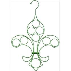 Green Velvet Scarf Necktie Closet Hanger 11 Rings With Hooks 3-Pack