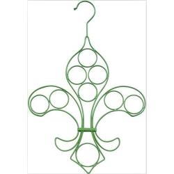 Green Velvet Scarf Necktie Closet Hanger 11 Rings With Hooks 3-Pack