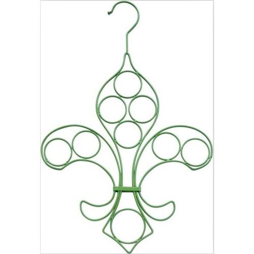 Green Velvet Scarf Necktie Closet Hanger 11 Rings With Hooks 3-Pack