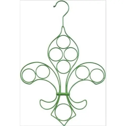 Green Velvet Scarf Necktie Closet Hanger 11 Rings With Hooks 3-Pack
