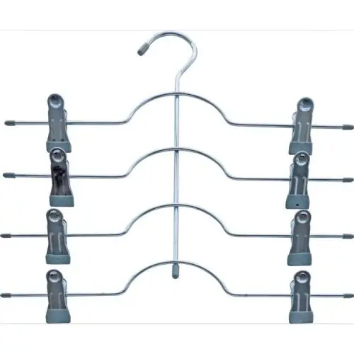 Speed Space Saving 4 Tier Skirt Hanger with Adjustable Clips (3 Pack) 4-on-1 Hanger, GAIN 50% More Space, Reliable Non Slip Grip, Durable Metal Pants Hanger Great for Slack, Trouser, Jeans, Towels Etc Speed Space Saving 4 Tier Skirt Hanger with Adjustable Clips (3 Pack) 4-on-1 Hanger, GAIN 50% More Space, Reliable Non Slip Grip, Durable Metal Pants Hanger Great for Slack, Trouser, Jeans, Towels Etc
