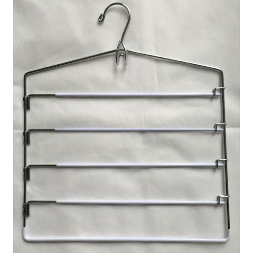 Speed Space Saving Metal Pants Hangers(4 Pack) 5 Layers Skidproof Foam Padded with Swing Arm Closet Organizer for Pants Jeans Trousers Skirts Scarf Ties