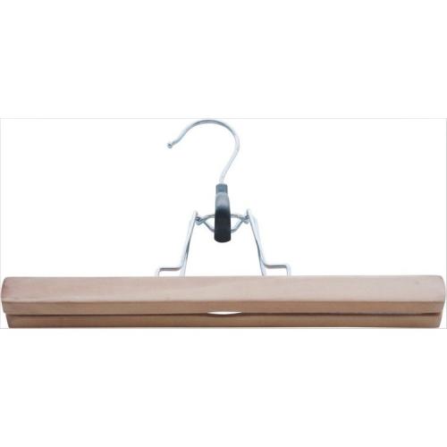 High quality wooden pants hanger trouser hanger skirt hanger with clips Wooden Pants Hangers	