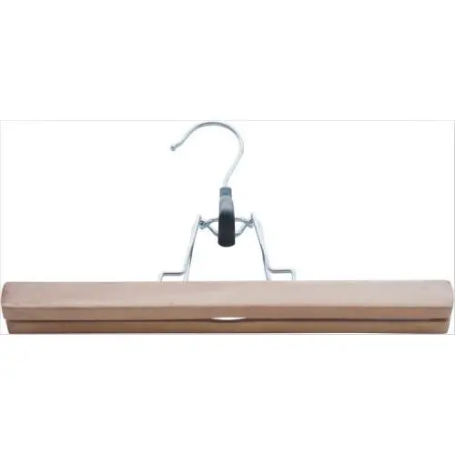 High quality wooden pants hanger trouser hanger skirt hanger with clips Wooden Pants Hangers	