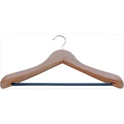 Hotel wooden anti slip metal hooks for clothes shirt hanger Wooden Clothes Hangers	