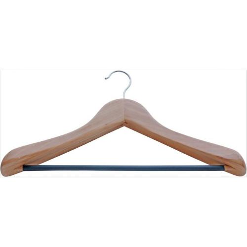 Hotel wooden anti slip metal hooks for clothes shirt hanger Wooden Clothes Hangers	