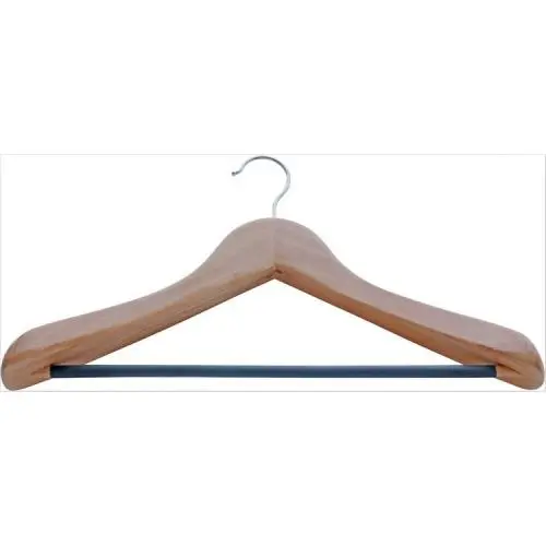 Hotel wooden anti slip metal hooks for clothes shirt hanger Wooden Clothes Hangers	
