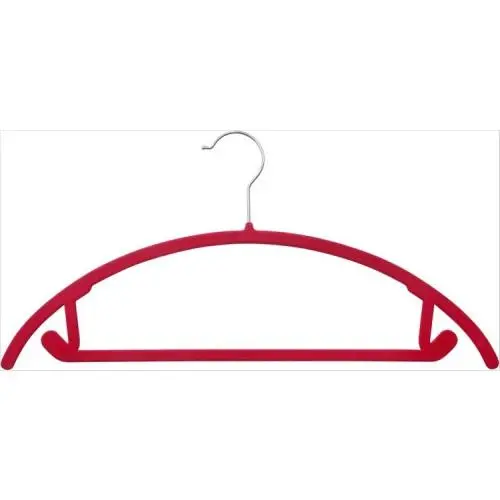 2020 Trendy Velvet Coat Hanger Private Label Custom Flocked non-slip velvet plastic clothes hangers	