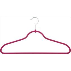 Portable ultra-slim light weight dark grey velvet coat hanger Flocked non-slip velvet plastic clothes hangers	