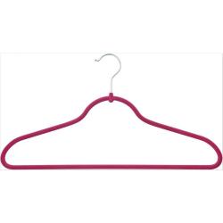 Portable ultra-slim light weight dark grey velvet coat hanger Flocked non-slip velvet plastic clothes hangers	