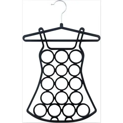New Black metal 16 holes scarf hanger tie hanger Velvet Scarves and Jewelries Holder/Hanger	