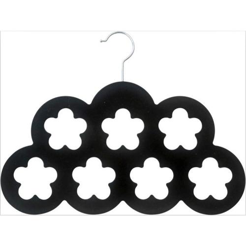 black color round holes velvet scarf hanger for retail