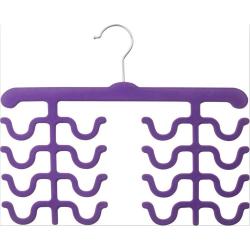 Multifunction Purple Flocked Scarves Hanger with 8 Hooks