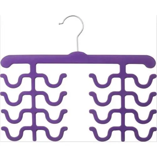 Multifunction Purple Flocked Scarves Hanger with 8 Hooks Multifunction Purple Flocked Scarves Hanger with 8 Hooks