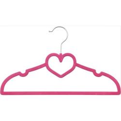 Heart shape non clip clothes hanger flocking velvet coat hanger Kids & Baby flocked non-slip velvet plastic clothes hangers	