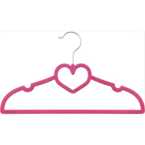 Heart shape non clip clothes hanger flocking velvet coat hanger Kids & Baby flocked non-slip velvet plastic clothes hangers Heart shape non clip clothes hanger flocking velvet coat hanger Kids & Baby flocked non-slip velvet plastic clothes hangers