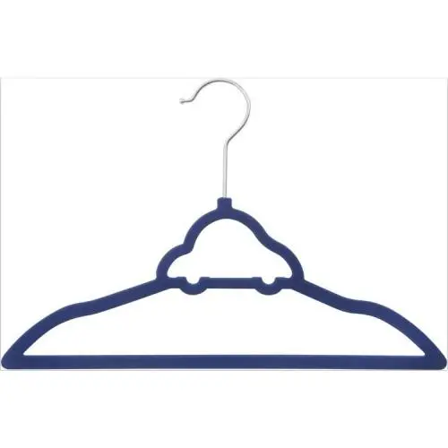 50 Pack dorm black velvet space saving hanger Kids & baby flocked non-slip velvet plastic clothes hangers	