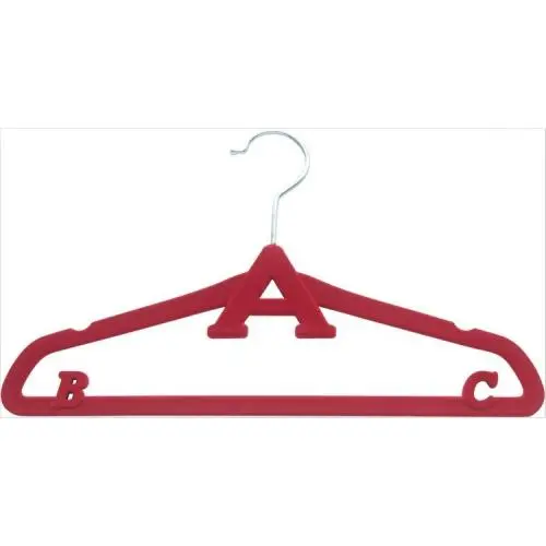 Pack of 50 Velvet slimline Space Saving Velvet plastic hanger Kids & baby flocked non-slip velvet plastic clothes hangers	